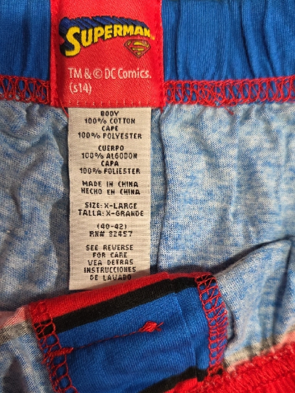 **DC Comics Superman Lounge Shorts in Blue, Red, Yellow** - Picture 2 of 4